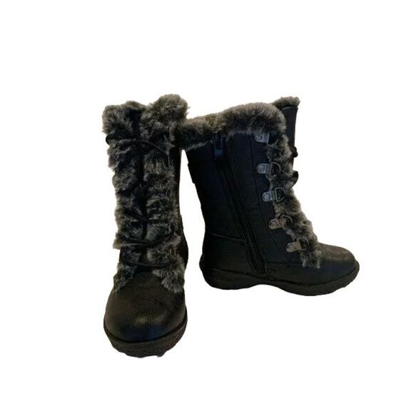 Toddler Girls Faux fur Combat Boots 6 - Picture 1 of 8